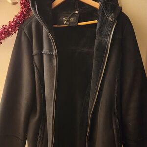 1 Madison Women's Hooded Faux Suede Jacket